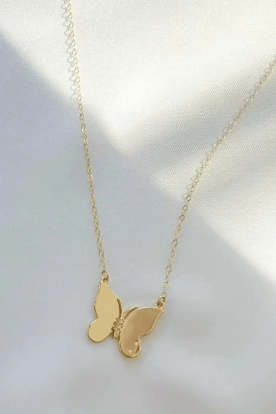 14k Gold Filled Social Butterfly Necklace Wild Bohemian 
