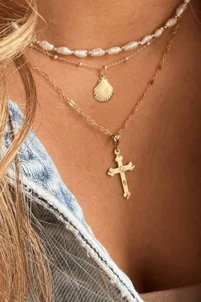 14k Gold filled "Risen" Cross Necklace Wild Bohemian 
