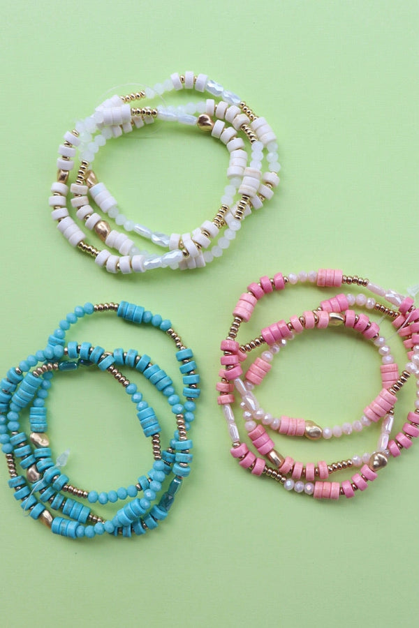 Mixed Bead Bracelet Stacks - 3 Colors Wild Bohemian 