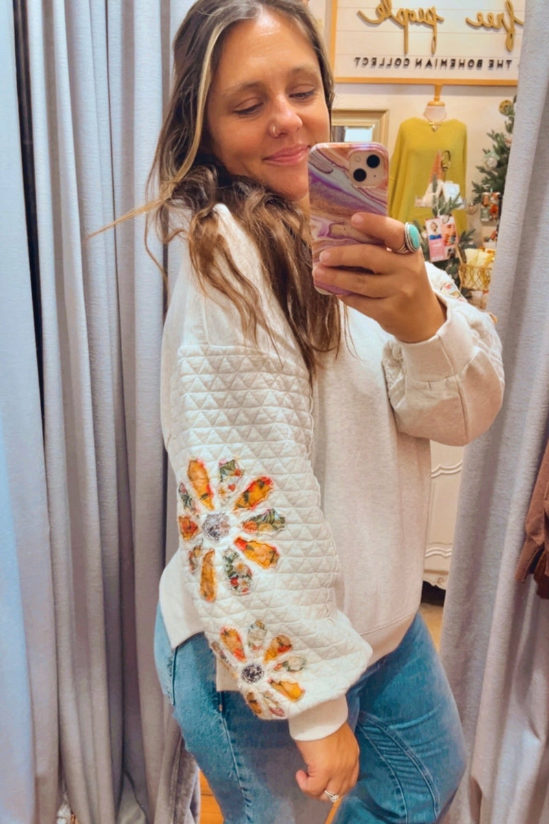 Wren Quilted Patchwork Pullover TOPS Easel 