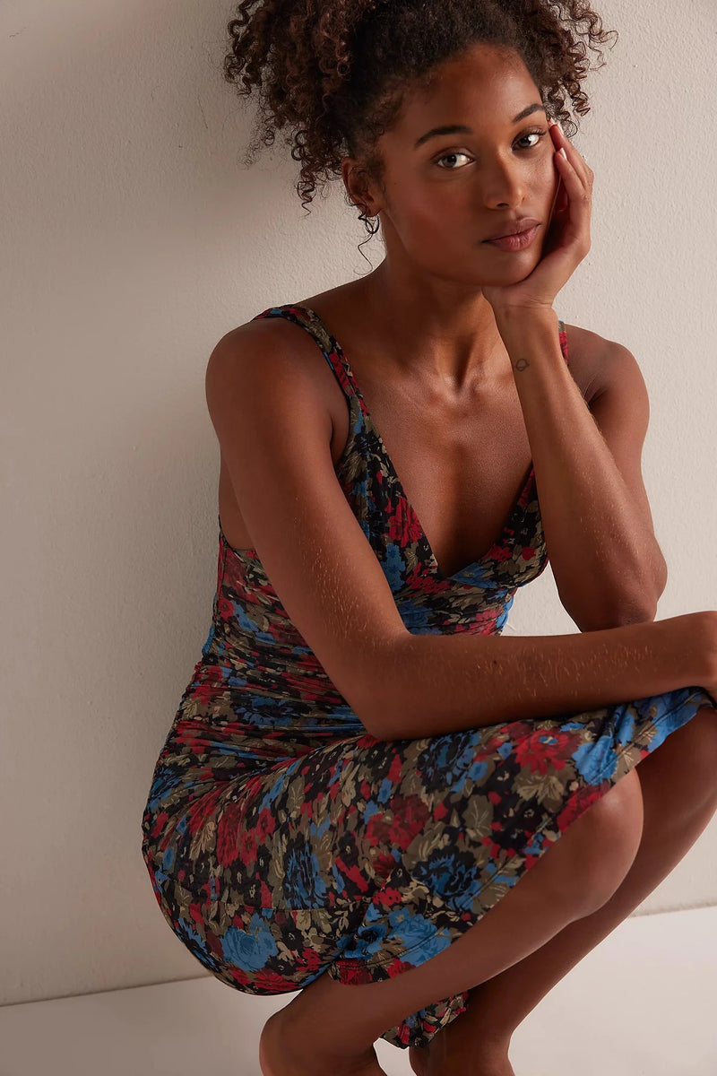 Long Live Printed Mesh Dress - Free People DRESSES Free People 