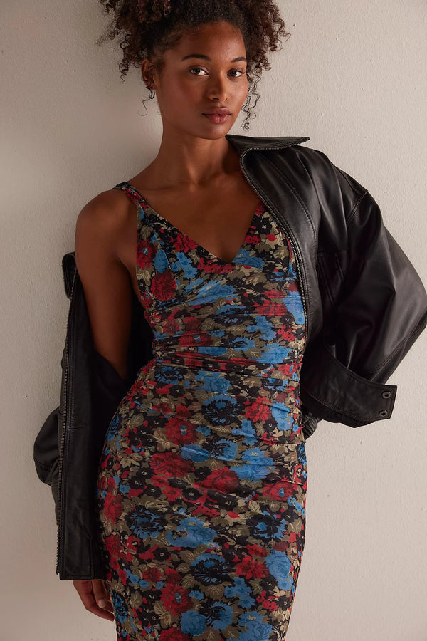 Long Live Printed Mesh Dress - Free People DRESSES Free People 