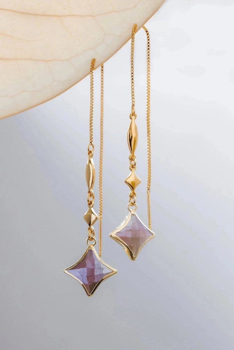 Stella Donna Celestial Earrings EARRINGS Luna Norte COFFEE MOONSTONE DIAMOND 