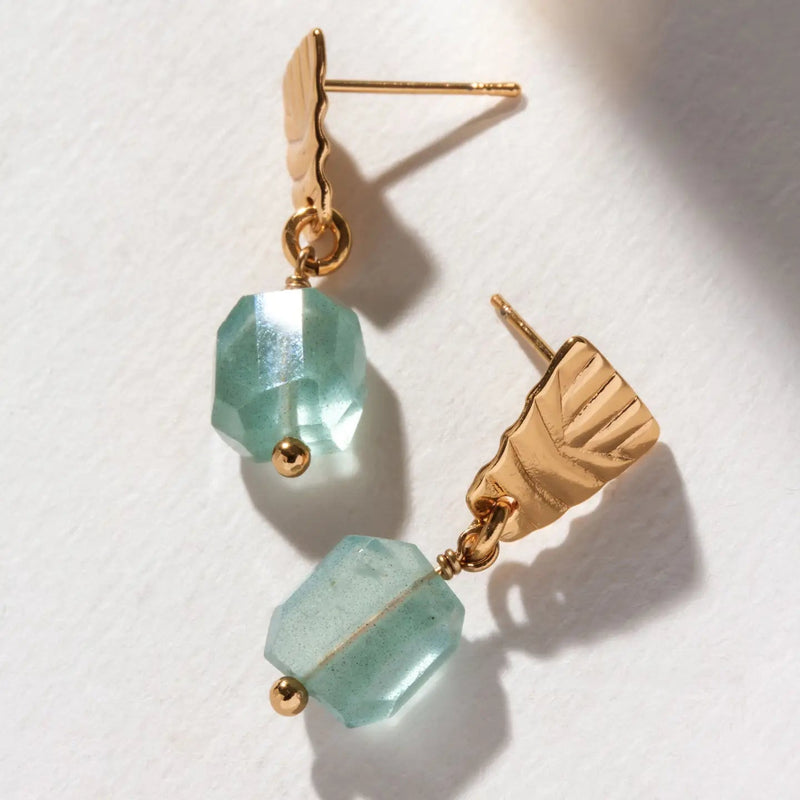 Aquamarine Gemstone Earrings Wild Bohemian 