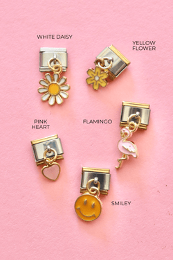 Italian Charms | DANGLE ITALIAN CHARM BAR LAMOON WHITE DAISY 