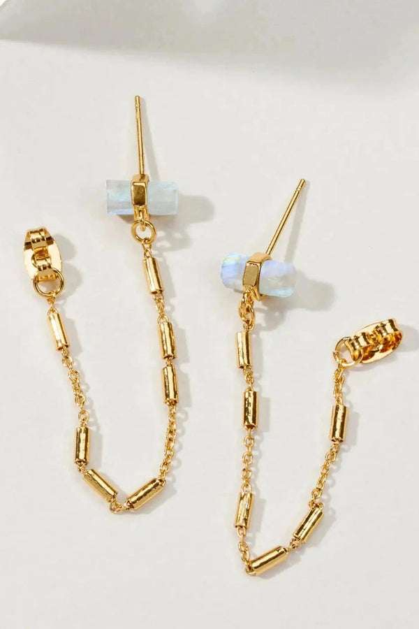 Dusk Dangle Earrings EARRINGS Luna Norte MOONSTONE CHAIN 