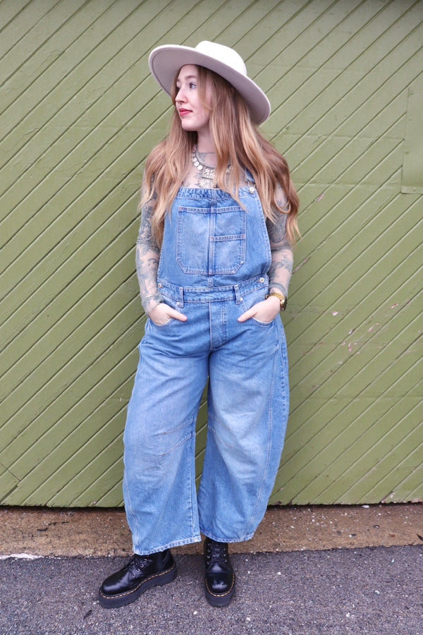 FREE PEOPLE | Lucky You Barrel Overalls Wild Bohemian 