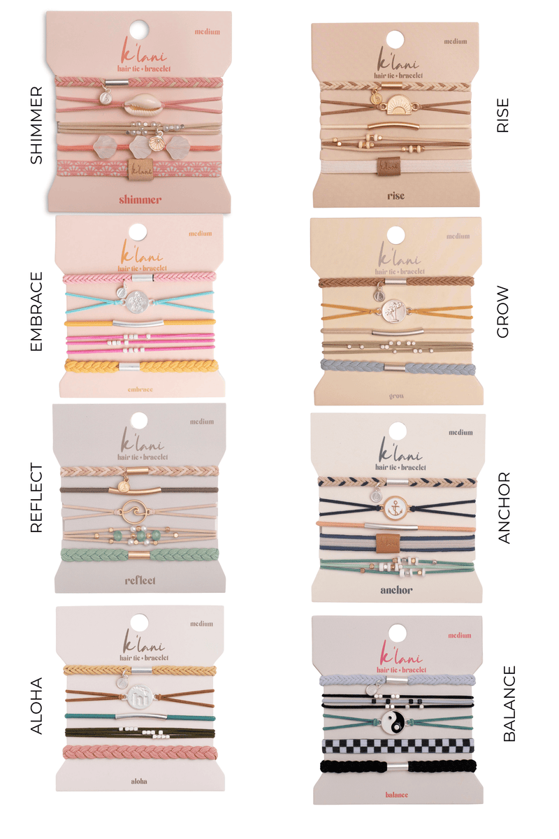 "Seaside" Hair Tie Bracelet Sets - 8 Styles Wild Bohemian ALOHA 