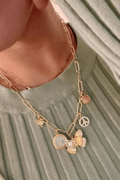 Gold Filled Feminine Charm Necklace Wild Bohemian 
