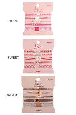 "For the Girls" Hair Tie Bracelet Sets - 3 Styles Wild Bohemian SWEET 