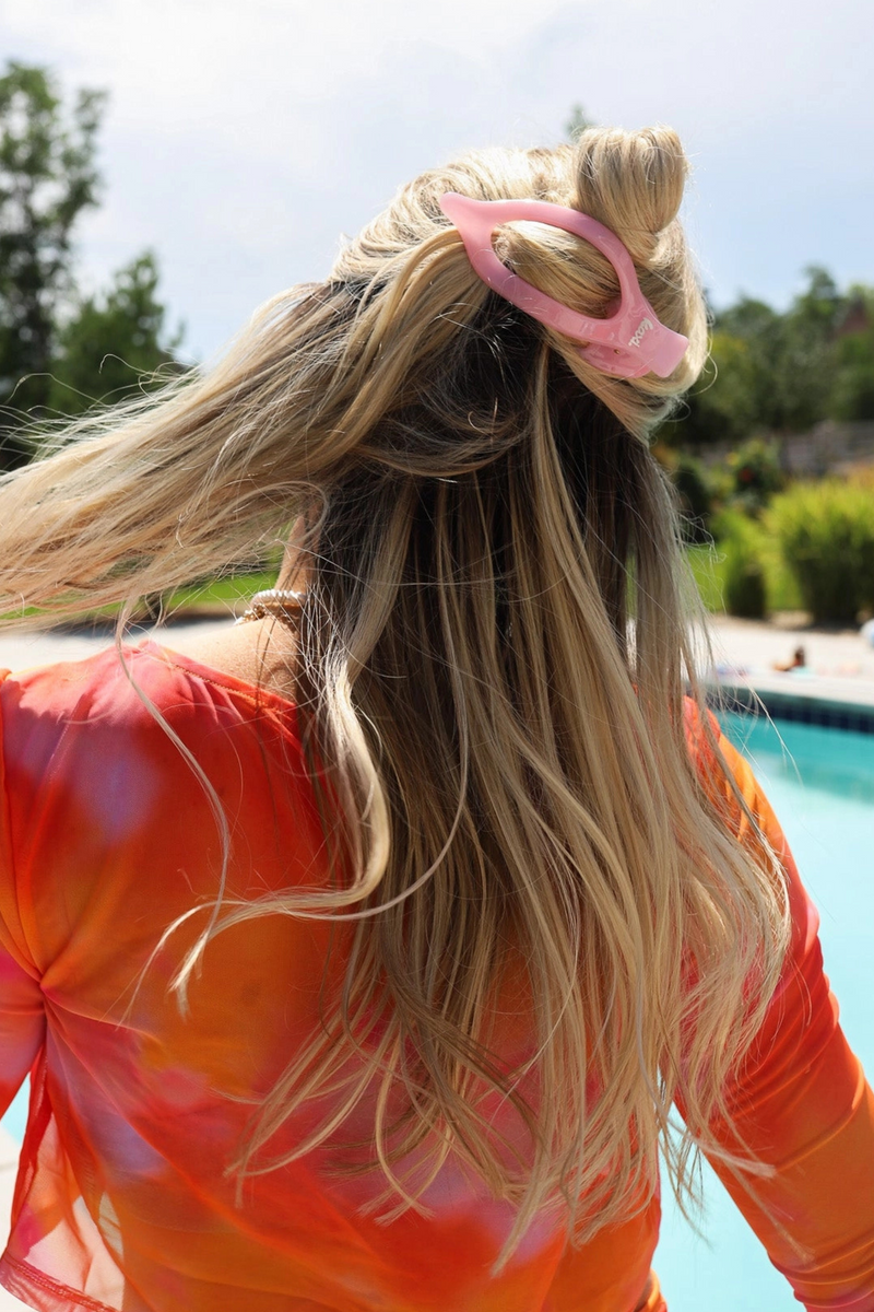 Flat-Back Hair Claws - Jelly Colors Wild Bohemian HOT PINK 