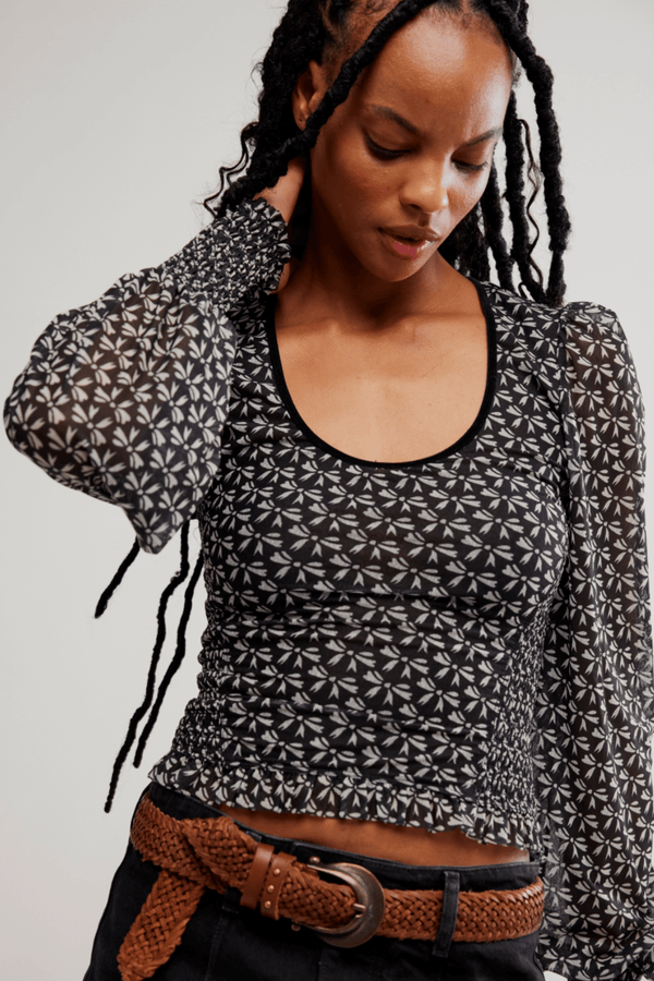 Dottie Printed Long Sleeve - Free People TOPS Free People 