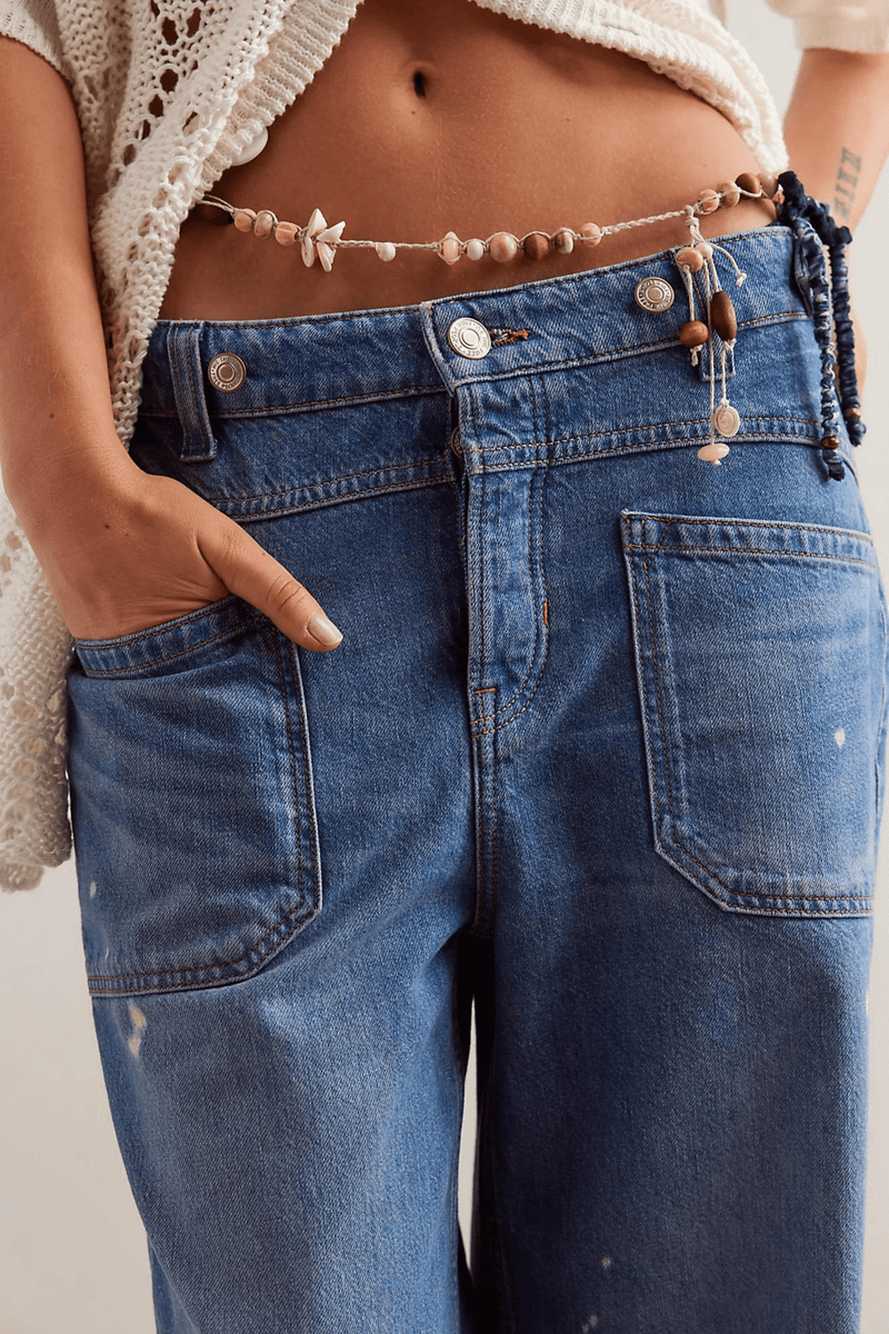 Free People Palmer Cuffed Jeans Wild Bohemian 