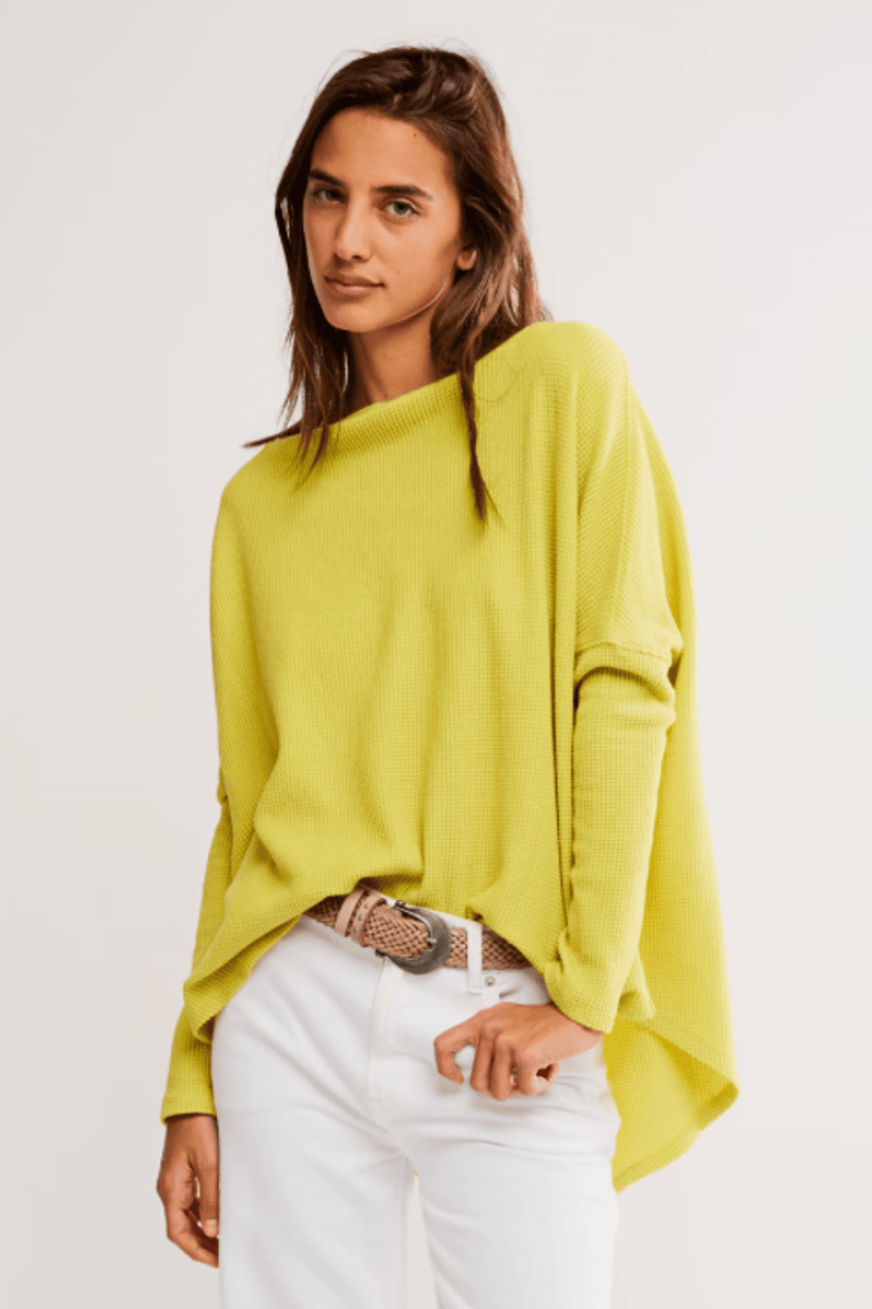 Latte Blues Thermal in Acacia - Free People TOPS Free People 