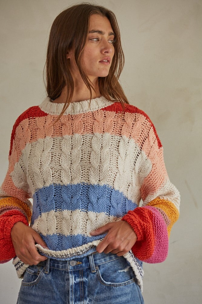 Farrah Cable Knit Sweater Wild Bohemian 