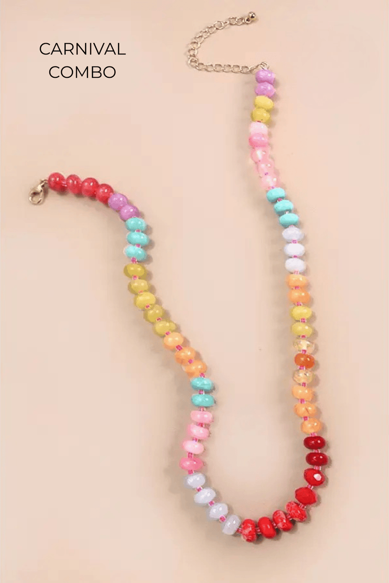 Beaded Natural Agate Necklaces - BACK IN STOCK NECKLACES Josslyn CARNIVAL COMBO 