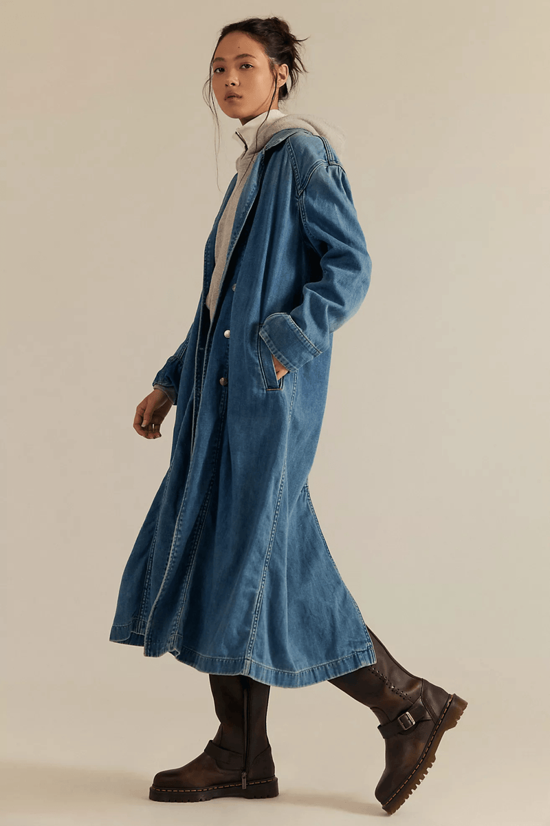 Monique Indigo Duster Coat - Free People OUTERWEARS Free People 