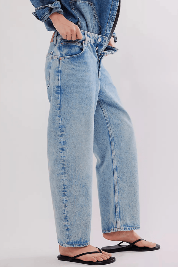 FREE PEOPLE Deep Trance Dropped Boyfriend Jeans Wild Bohemian 