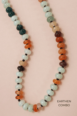 Beaded Natural Agate Necklaces - BACK IN STOCK NECKLACES Josslyn EARTH COMBO 