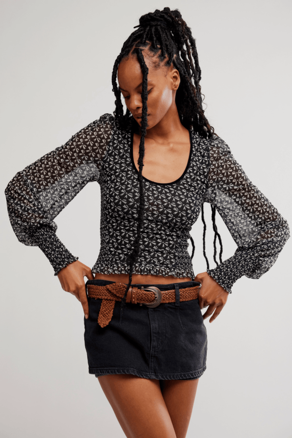Dottie Printed Long Sleeve - Free People TOPS Free People 