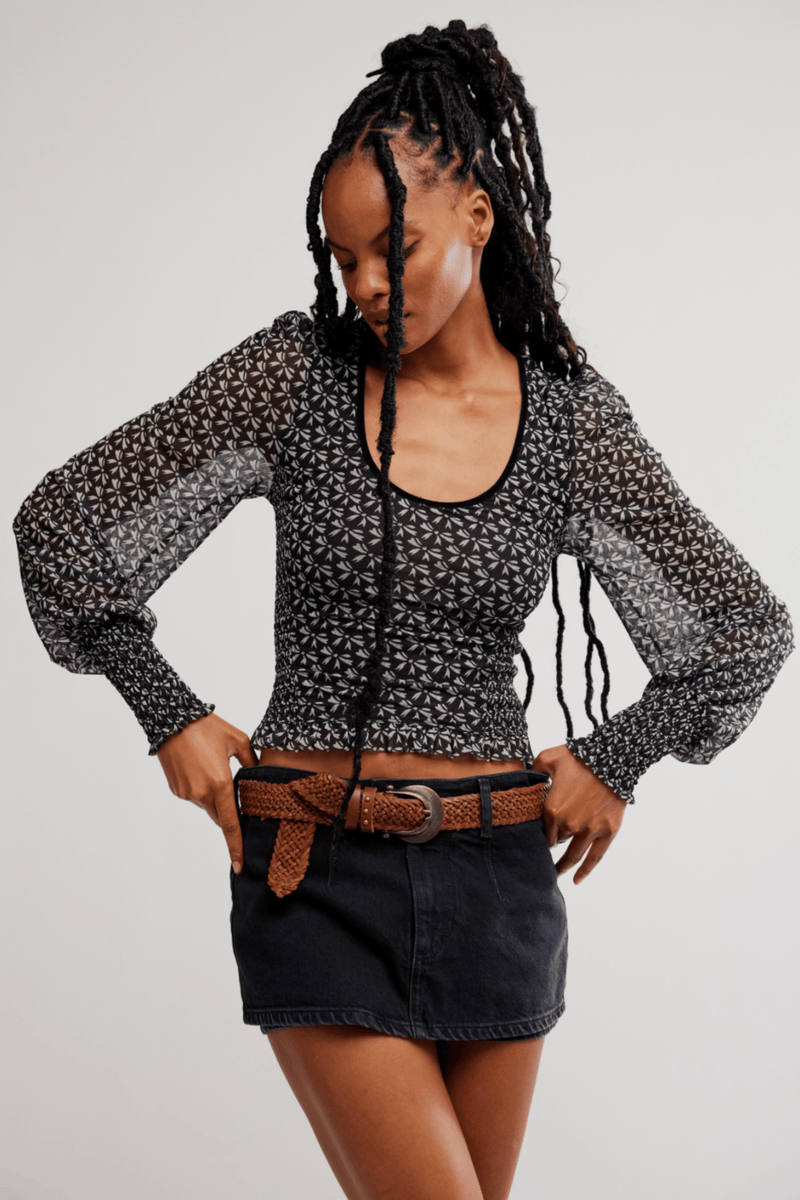 Dottie Printed Long Sleeve - Free People TOPS Free People 