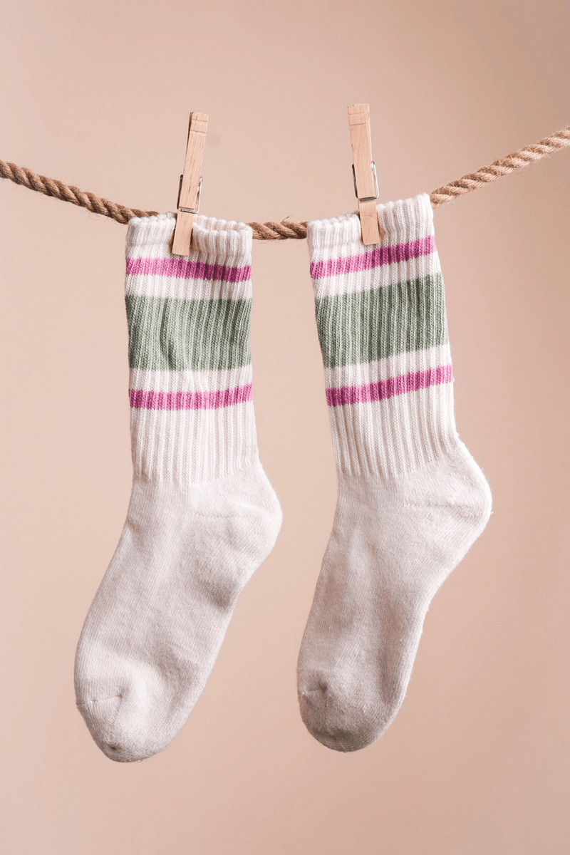 Varsity Crew Socks SOCKS VeryJ SAGE + LILAC 