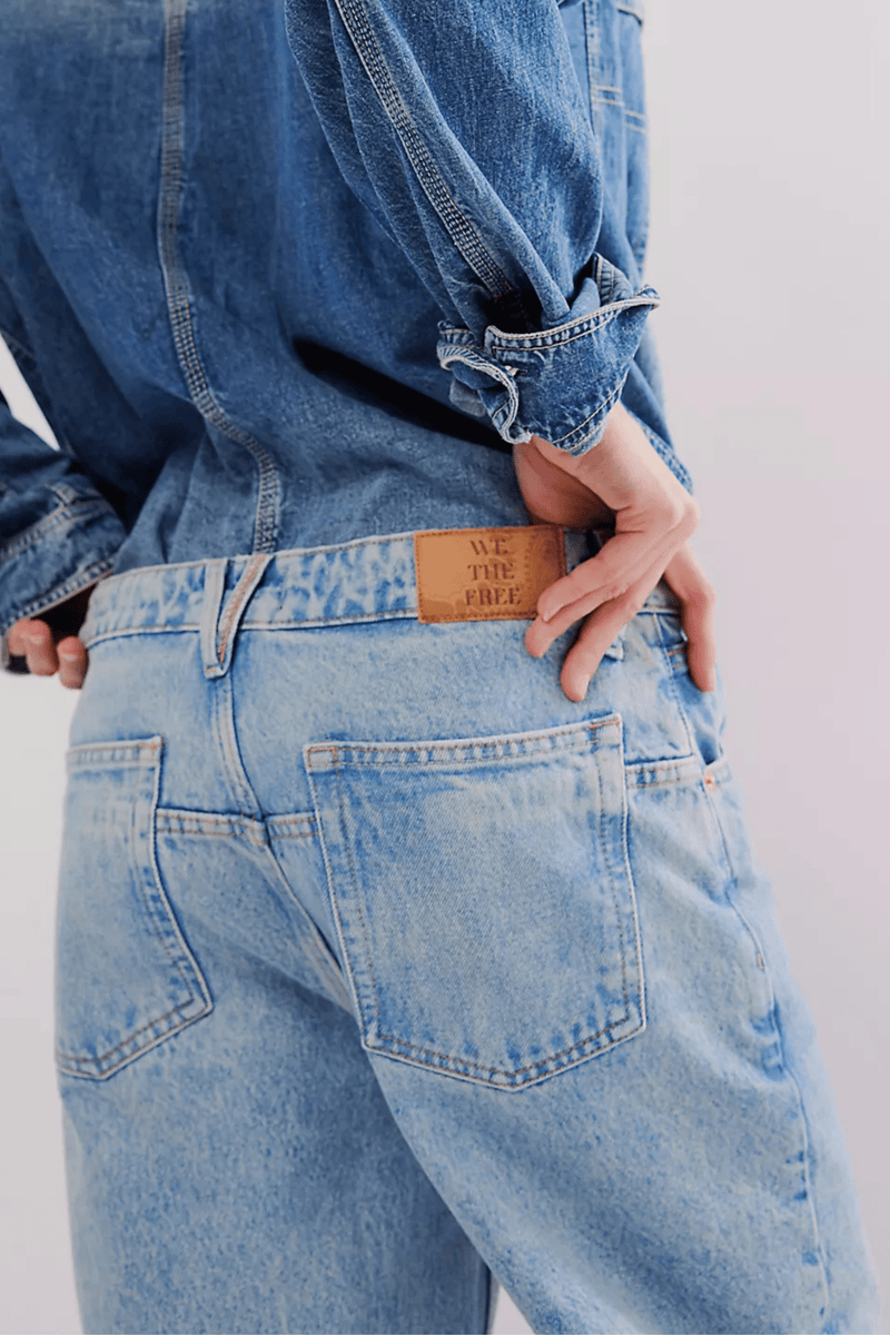 FREE PEOPLE Deep Trance Dropped Boyfriend Jeans Wild Bohemian 