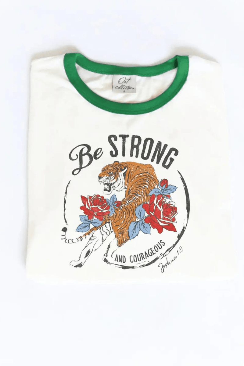 Be Strong & Courageous Ringer Tee Wild Bohemian 