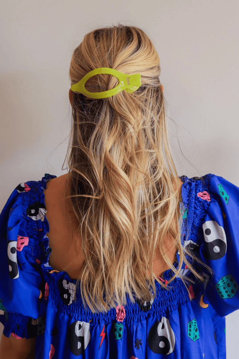 Flat-Back Hair Claws - Jelly Colors Wild Bohemian LIME 
