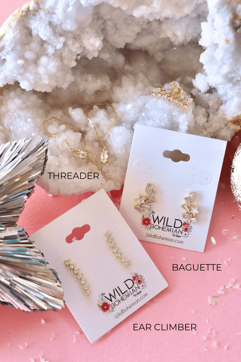 Tarnish Resistant Rhinestone Earrings EARRINGS Aim Eternal EAR CLIMBER 