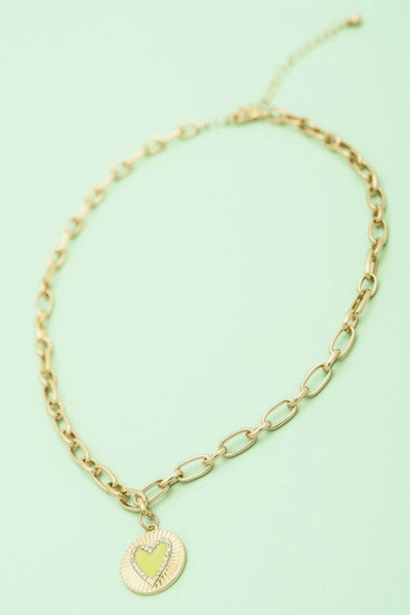 Heart Necklace in Keylime Wild Bohemian 