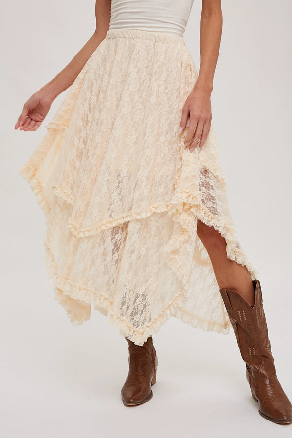 Bella Mae Lace Midi Skirt Wild Bohemian 