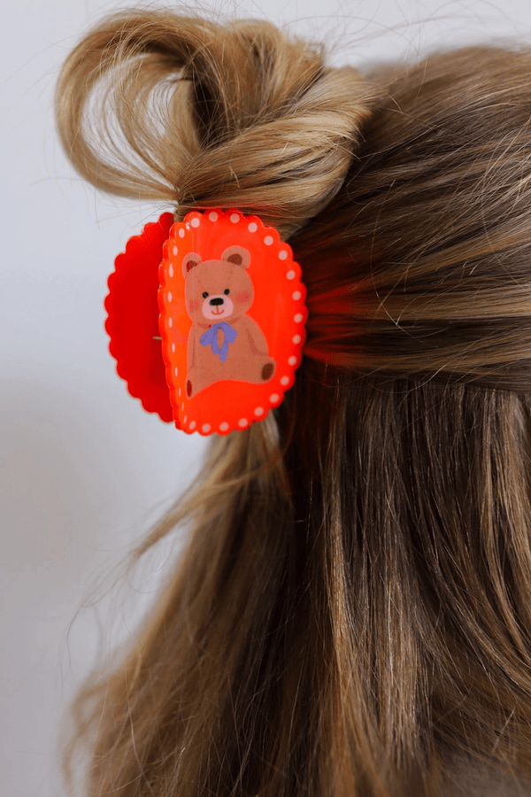 Scalloped Framed Hair Claws HAIR ACCESSORIES Kaxi TEDDY BEAR 