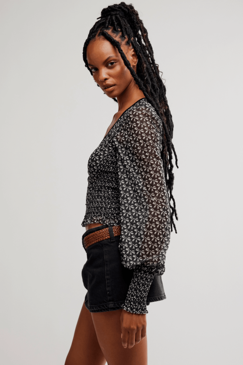 Dottie Printed Long Sleeve - Free People TOPS Free People 