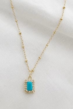 Gold Filled Genuine Stone Necklace - 7 Styles Wild Bohemian TURQUOISE 