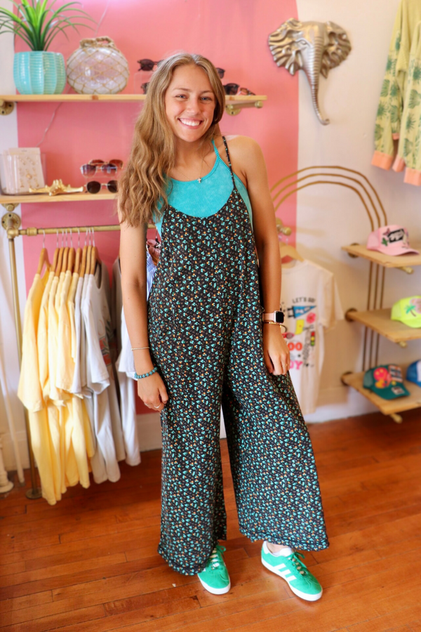 Magnolia Jumpsuit in Black Wild Bohemian 