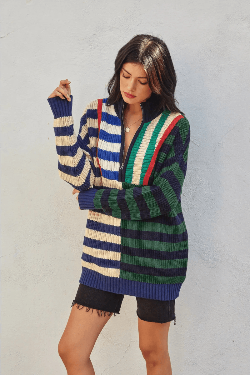 Thow-It-On Half-Zip Sweater Wild Bohemian 