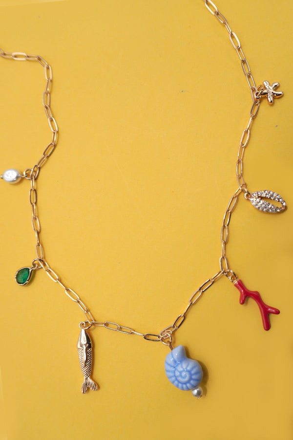 Tidal Treasures Charm Necklace NECKLACES Josslyn 