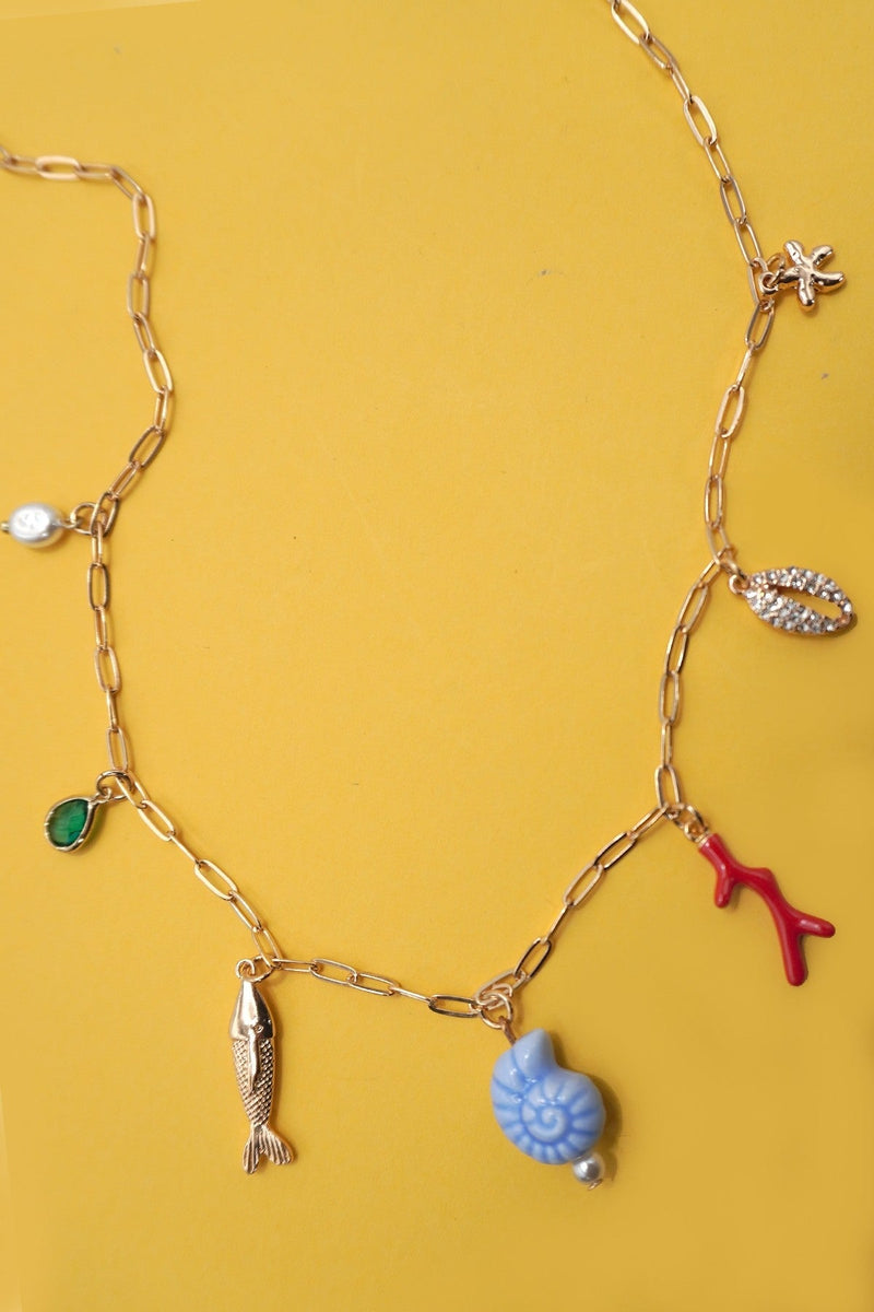 Tidal Treasures Charm Necklace NECKLACES Josslyn 