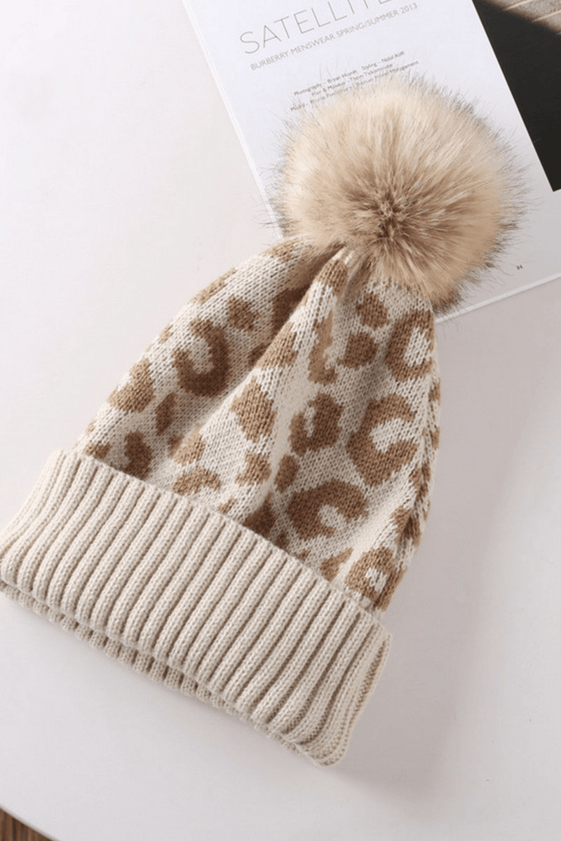 Leopard Pom Beanies Wild Bohemian 