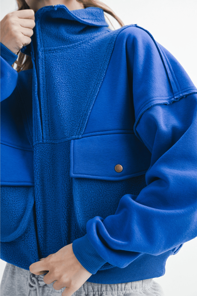 Carter Pullover in Cobalt OUTERWEARS Aemi + Co 
