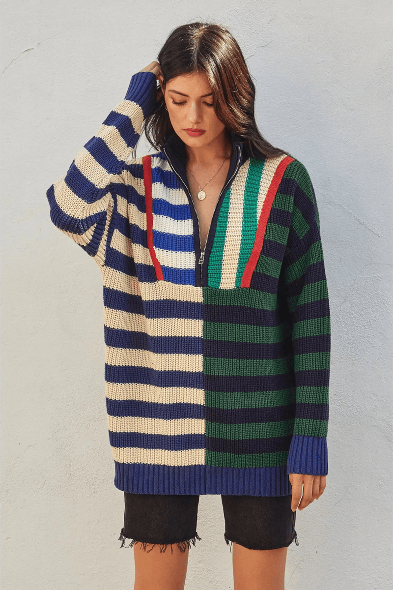 Thow-It-On Half-Zip Sweater Wild Bohemian 