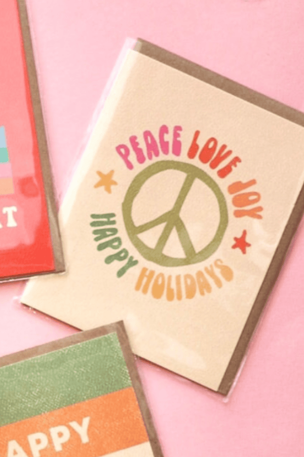 "Peace, Love, Joy" Holiday Card Wild Bohemian 