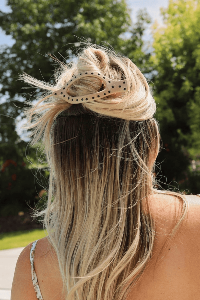 Flat-Back Hair Claws - Polka Dots Wild Bohemian 