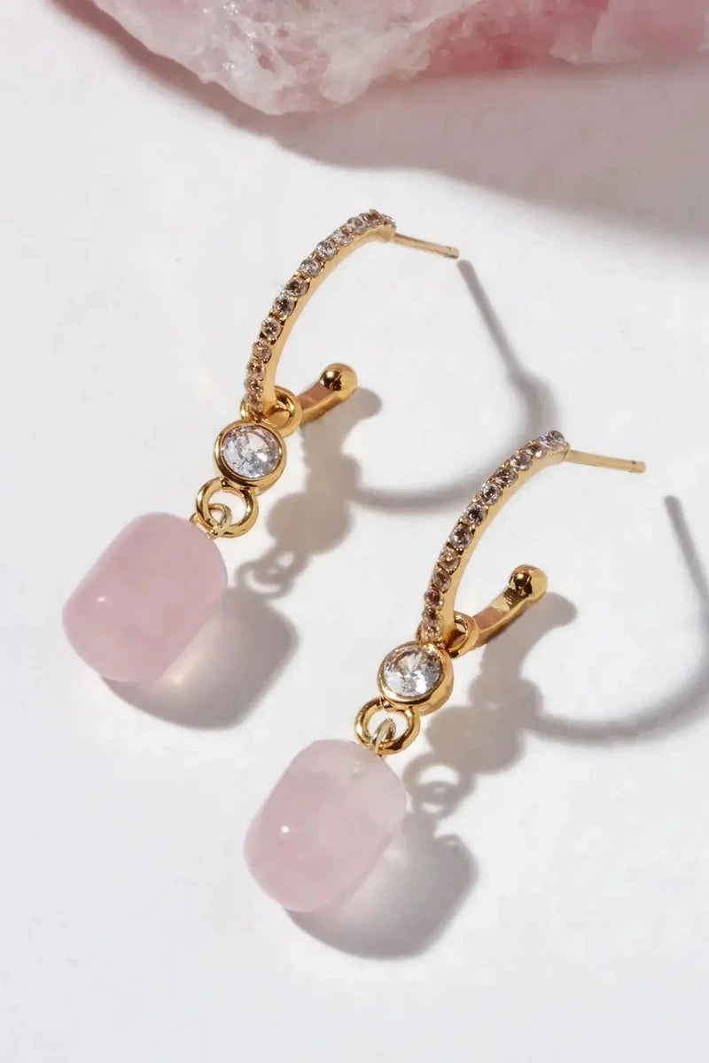 Sparkle Hoop Gemstone Earrings EARRINGS Luna Norte 