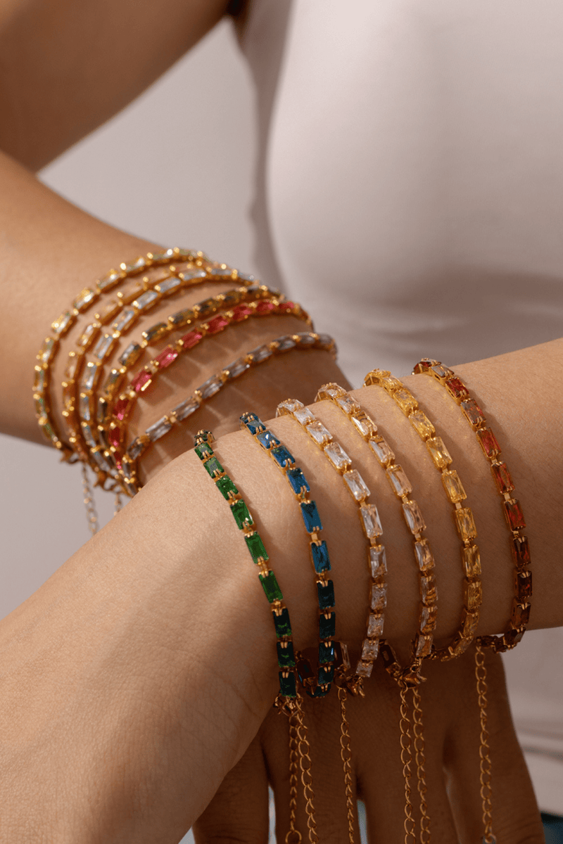 18k Gold Plated Baguette Bracelets BRACELETS Yiwu Shiqi 