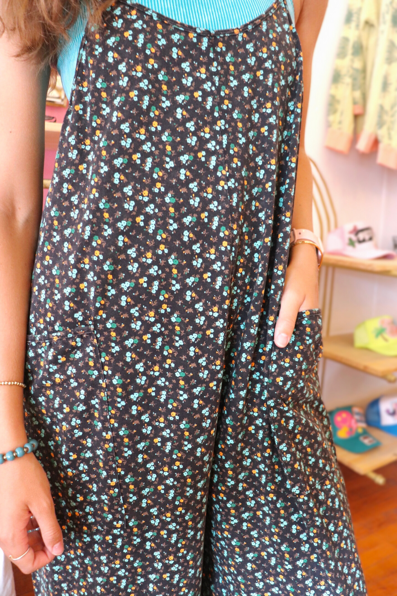 Magnolia Jumpsuit in Black Wild Bohemian 