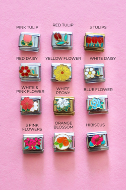 Italian Charms | FLOWERS ITALIAN CHARM BAR LAMOON RED DAISY 