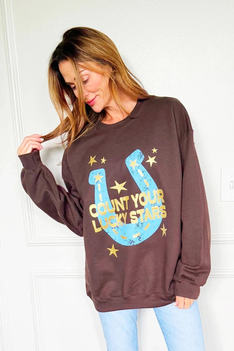 Lucky Stars Sweatshirt Graphics Poppy + Pine 
