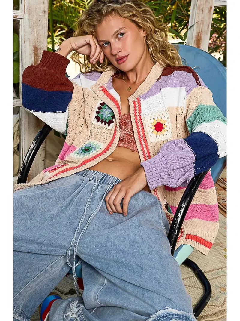 Aimee Granny Square Cardigan OUTERWEARS POL 
